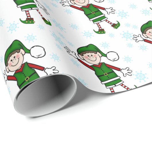 Cutie Kerstmis Elf Boy Cadeaupapier (Rol Hoek)