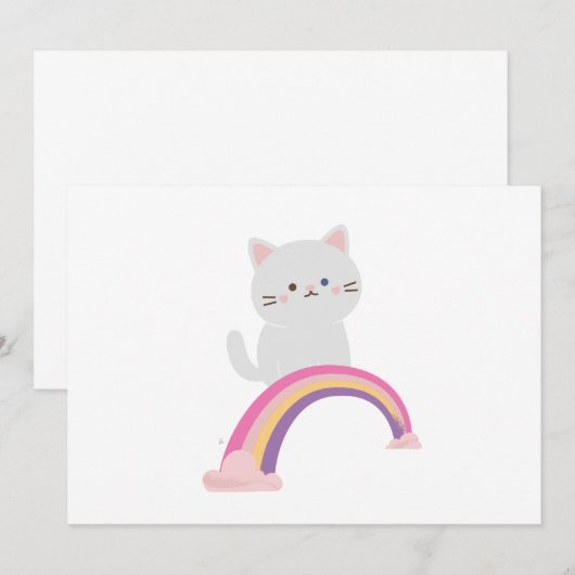 Cutie Kitten Cat Kaart (Voorkant / Achterkant)