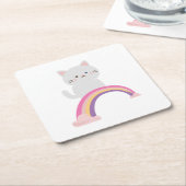 Cutie Kitten Cat Kartonnen Onderzetters (Schuin)