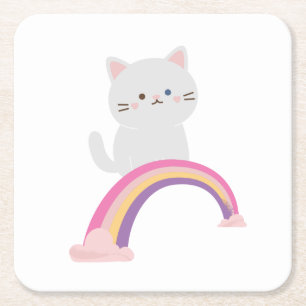 Cutie Kitten Cat Kartonnen Onderzetters