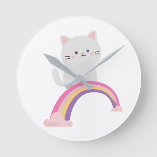 Cutie Kitten Cat Ronde Klok (Voorkant)