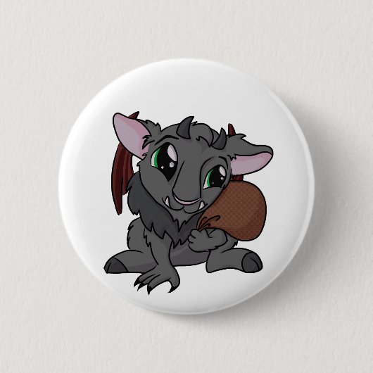Cutie Krampus. Ronde Button 5,7 Cm (Voorkant)