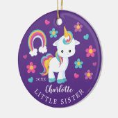 Cutie Little Sister Unicorn kerstversiering Keramisch Ornament (Links)