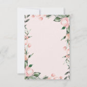 Cutie Olifant Blush Roze Bloemen Meisje Baby showe Bedankkaart (Achterkant)