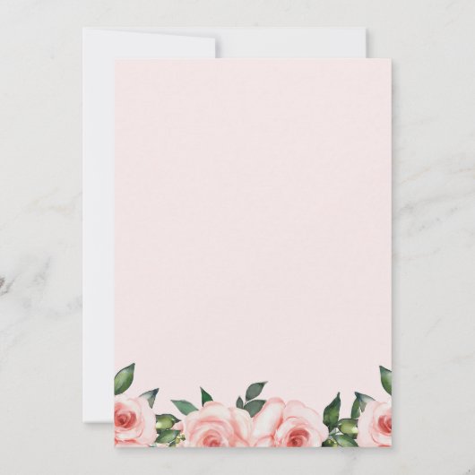 Cutie Olifant Blush Roze Bloemen Sip En Zien Kaart (Achterkant)
