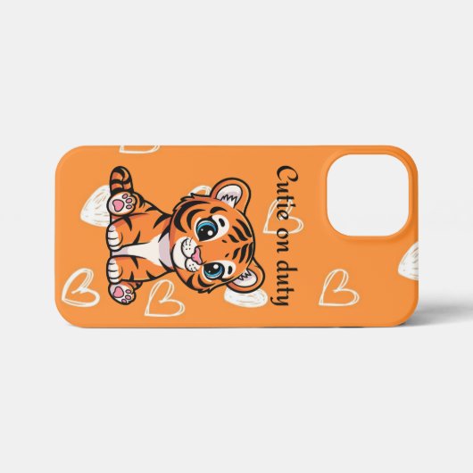 Cutie on Duty iPhone Case |  Baby Tiger Phone Case Hoesje (Achterkant horizontaal)