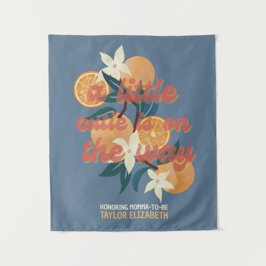 Cutie op de weg Baby shower Thema Wandkleed (Voorkant)