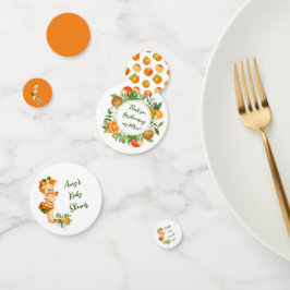 Cutie oranje baby shower confetti, Girl douche Confetti