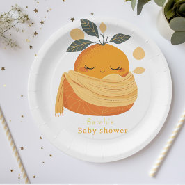 Cutie oranje Baby shower Papieren Bordje