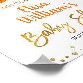 Cutie Oranje baby shower Welkomstteken Poster (Hoek)