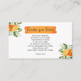 Cutie Oranje Citrus Baby shower Books for Baby Informatiekaartje