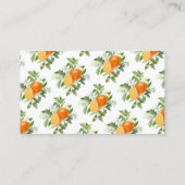 Cutie Oranje Citrus Baby shower Diaper Raffle Informatiekaartje (Achterkant)