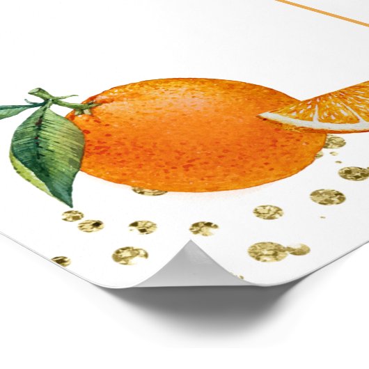 Cutie Oranje Citrus gender laat stembord zien Poster (Hoek)