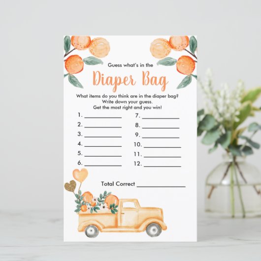 Cutie Oranje Citrus raad eens wat er in de luierza (Staand voorkant)