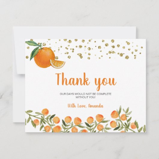 Cutie Oranje Dank je creditcard Bedankkaart (Voorkant)