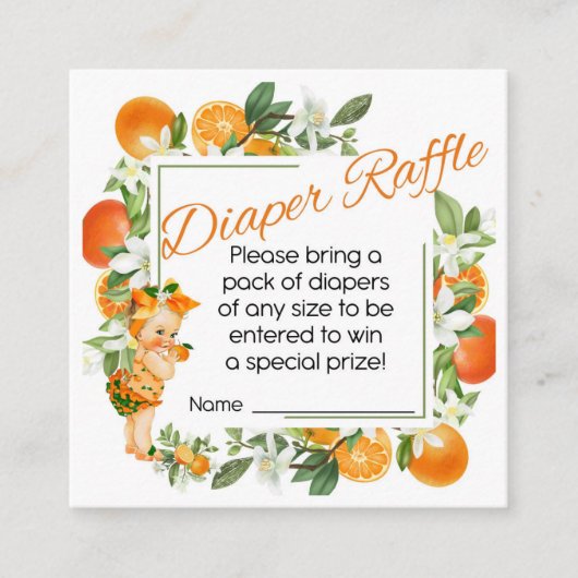 CUTIE Oranje DRUKSTER Raffle insert card, douche Informatiekaartje (Voorkant)