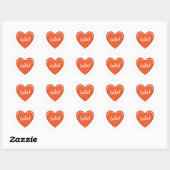 Cutie Oranje hart Graphic Ronde Sticker (Vel)