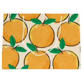 Cutie Oranje Pattern Gift Bag Groot Cadeauzakje (Voorkant)