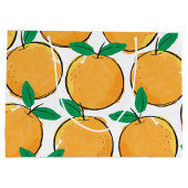 Cutie Oranje Pattern Gift Bag Groot Cadeauzakje (Achterkant)