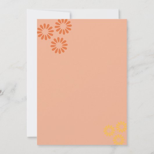 Cutie Oranje Smile Baby shower Uitnodiging (Achterkant)