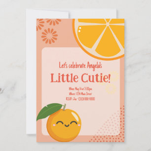 Cutie Oranje Smile Baby shower Uitnodiging