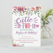 Cutie Pa-Two-Tie 2e verjaardagsuitnodiging voor me Kaart (Staand voorkant)