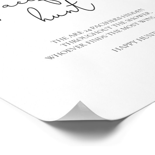 Cutie pacifier jachtwedstrijd baby shower poster (Hoek)