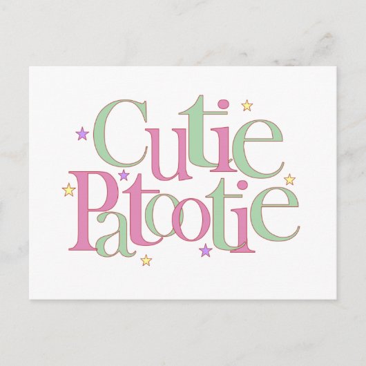 Cutie Patootie Briefkaart (Voorkant)