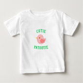 Cutie Patootie Roze Birdie Schattige Meisjes T-shi (Voorkant)