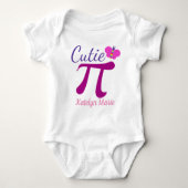 Cutie Pi Cute Funny Wiskunde Pun Romper (Voorkant)