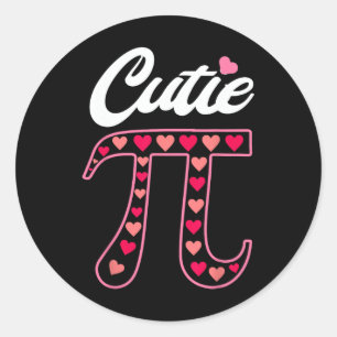 Cutie Pi Day Shirt 3.14159 Vrouwen Kinder Mannen W Ronde Sticker