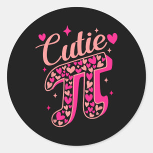 Cutie Pi Day Shirt 3.14159 Vrouwen Kinder Mannen W Ronde Sticker