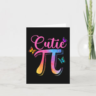 Cutie Pi Day Symbool Retro Color Butterfly Pi 3.14 Kaart