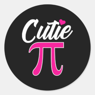Cutie Pi Funny Pi Day Co. Ronde Sticker
