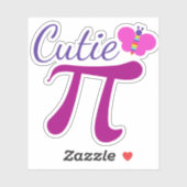 Cutie Pi Funny Wiskunde Pun Sticker (Vel)