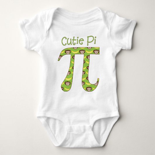 Cutie Pi Monkeys en Bananen op Green Romper (Voorkant)