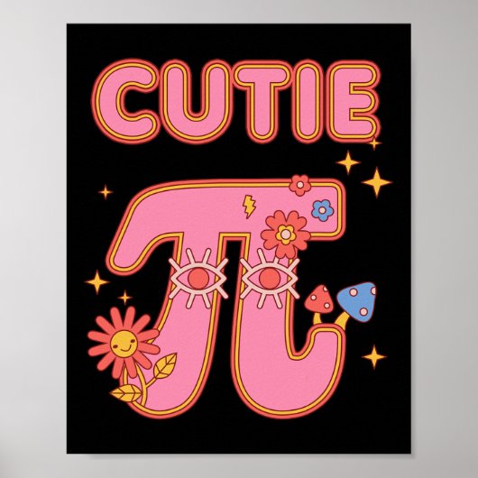 Cutie Pi Pie Happy Pi Day Wiskunde Wiskunde Docent Poster (Voorkant)
