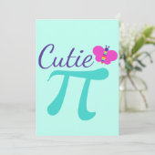 Cutie Pi Symbol Cute Wiskunde Pun Kaart (Staand voorkant)