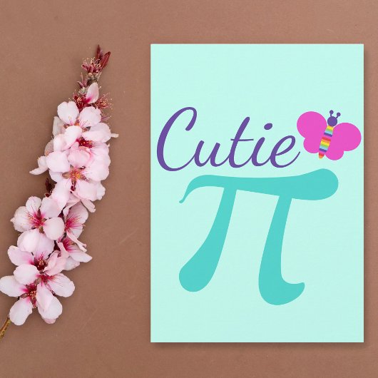 Cutie Pi Symbol Cute Wiskunde Pun Kaart