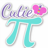 Cutie Pi Symbool Schattigee Wiskunde Pun Laptop Sticker (Voorkant)