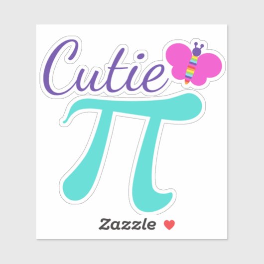 Cutie Pi Symbool Schattigee Wiskunde Pun Laptop Sticker (Vel)