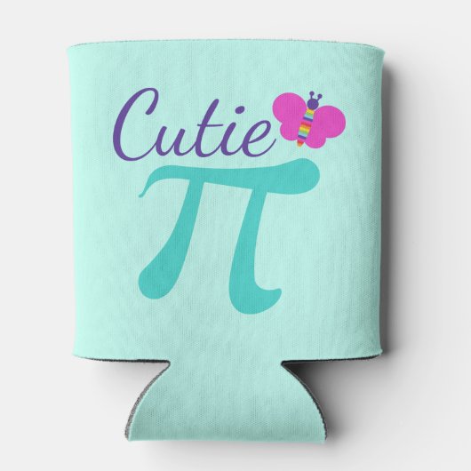 Cutie Pi Symbool Wiskunde Pun Blikjeskoeler (Achterkant)