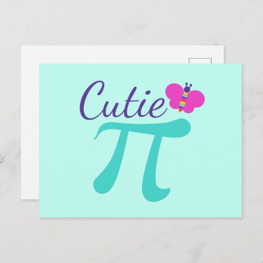 Cutie Pi Symbool Wiskunde Pun Briefkaart (Voorkant / Achterkant)