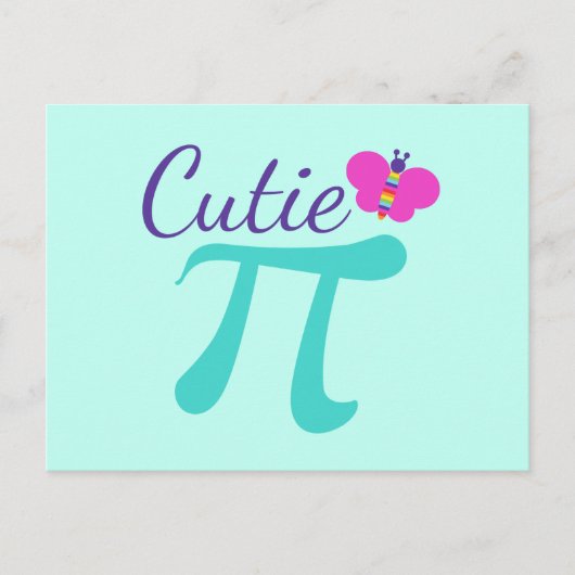 Cutie Pi Symbool Wiskunde Pun Briefkaart (Voorkant)