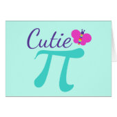 Cutie Pi Symbool Wiskunde Pun Kaart (Voorkant Horizontaal)