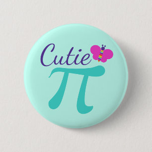 Cutie Pi Symbool Wiskunde Pun Ronde Button 5,7 Cm