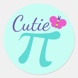 Cutie Pi Symbool Wiskunde Pun Ronde Sticker