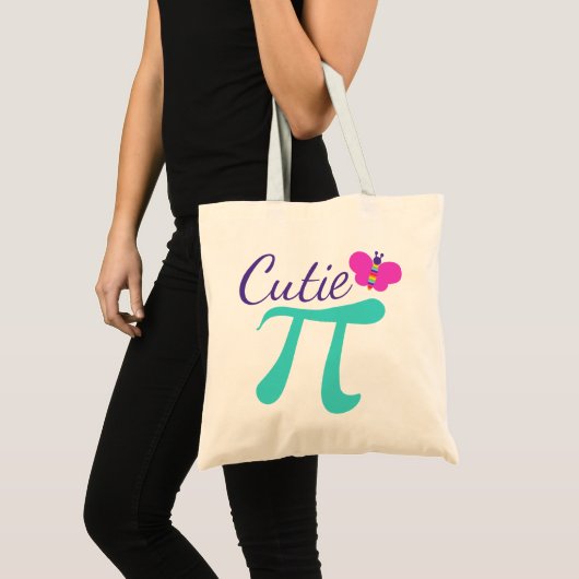 Cutie Pi Symbool Wiskunde Pun Tote Bag (Voorkant (product))