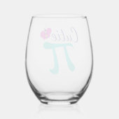 Cutie Pi Symbool Wiskunde Pun Wijnglas Zonder Voet (Achterkant)