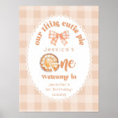 Cutie Pie 1e verjaardag Welkom Poster (Voorkant)